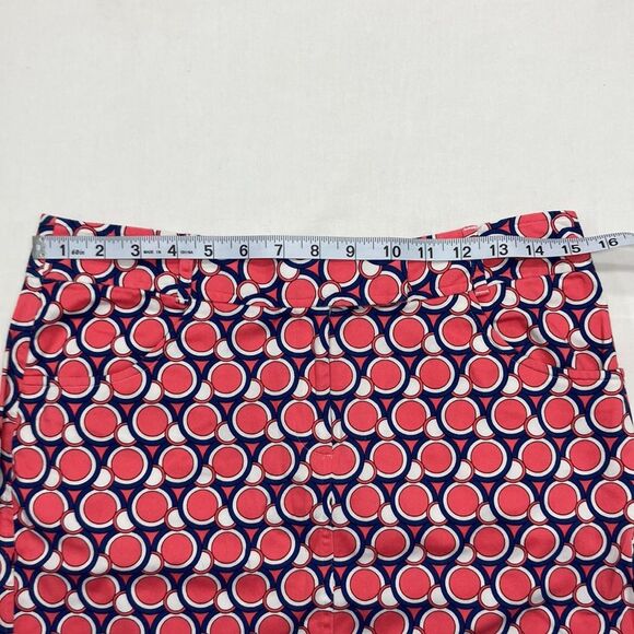 Van Heusen Pencil Skirt Size 6 Pink & Blue Circles Tailored Stretch Geometric - Picture 14 of 15